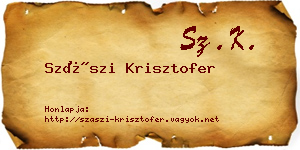 Szászi Krisztofer névjegykártya