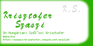 krisztofer szaszi business card